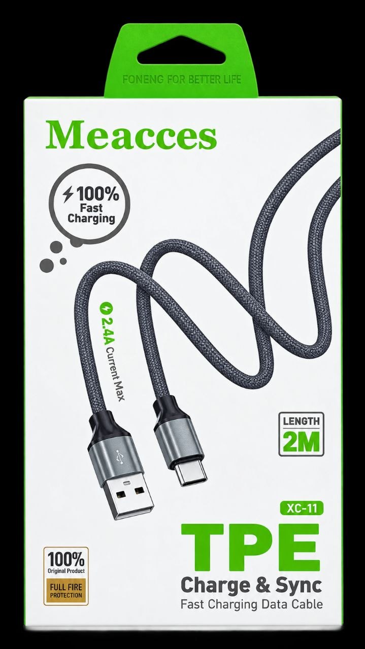 کابل شارژ و  USB-A به USB-C با نام Meacces، مدل XC-11