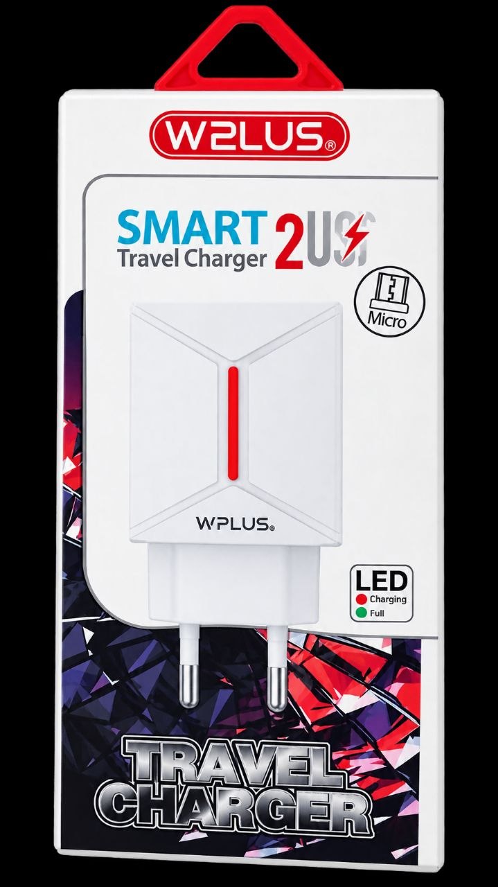 شارژر برند WPLUSمدل SMART 2 USB  دارایی 2 پورت USB