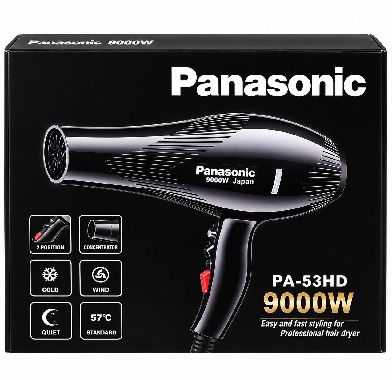سشوار پاناسونیک حرفه ای 9000 وات مدل 53HD