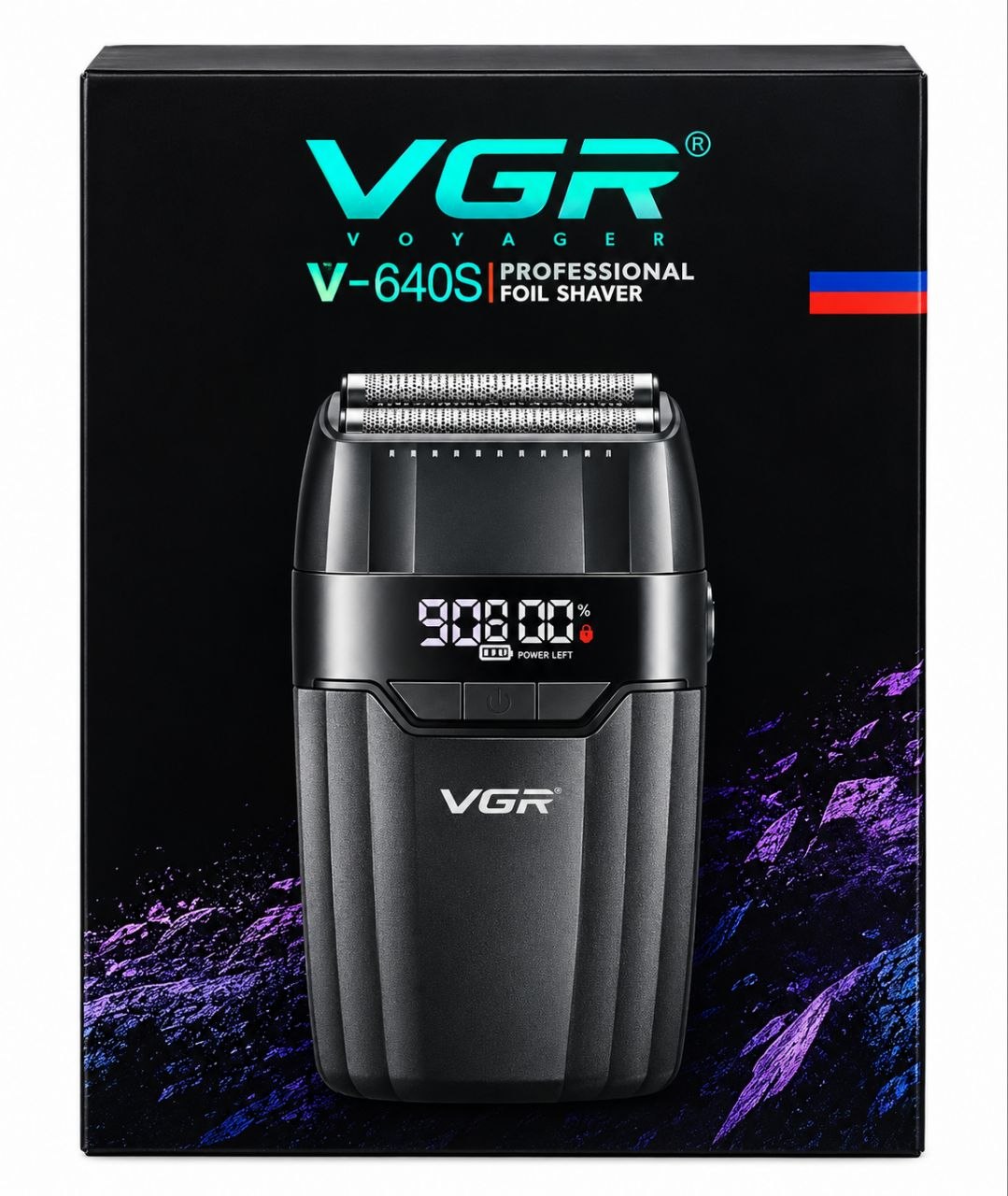 شیور حرفه‌ای ویجی آر مدل_v 640s  دو فویل تیتانیومی 9000 دور، باتری 1200mAh